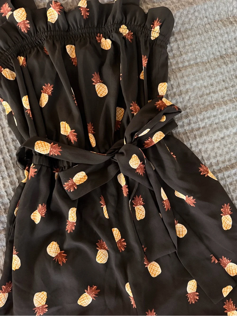 Kate Spade New York Black Pineapple Print Jumpsuit